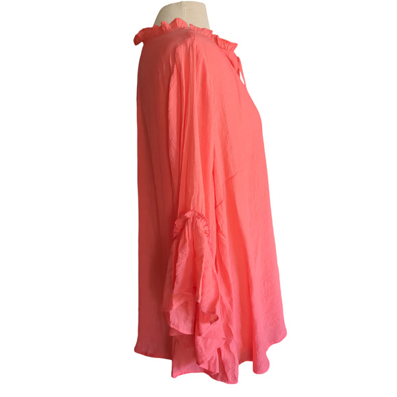 18/20W Cato peach plus size lightweight bell sleeve women's blouse #17 - Picture 2 of 6